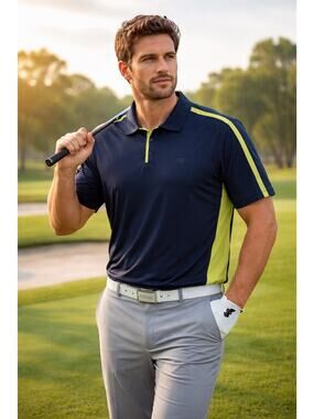 New Balance Polo Shirt Mens XXL Blue Momentum Golf ProDry Performance Athletic